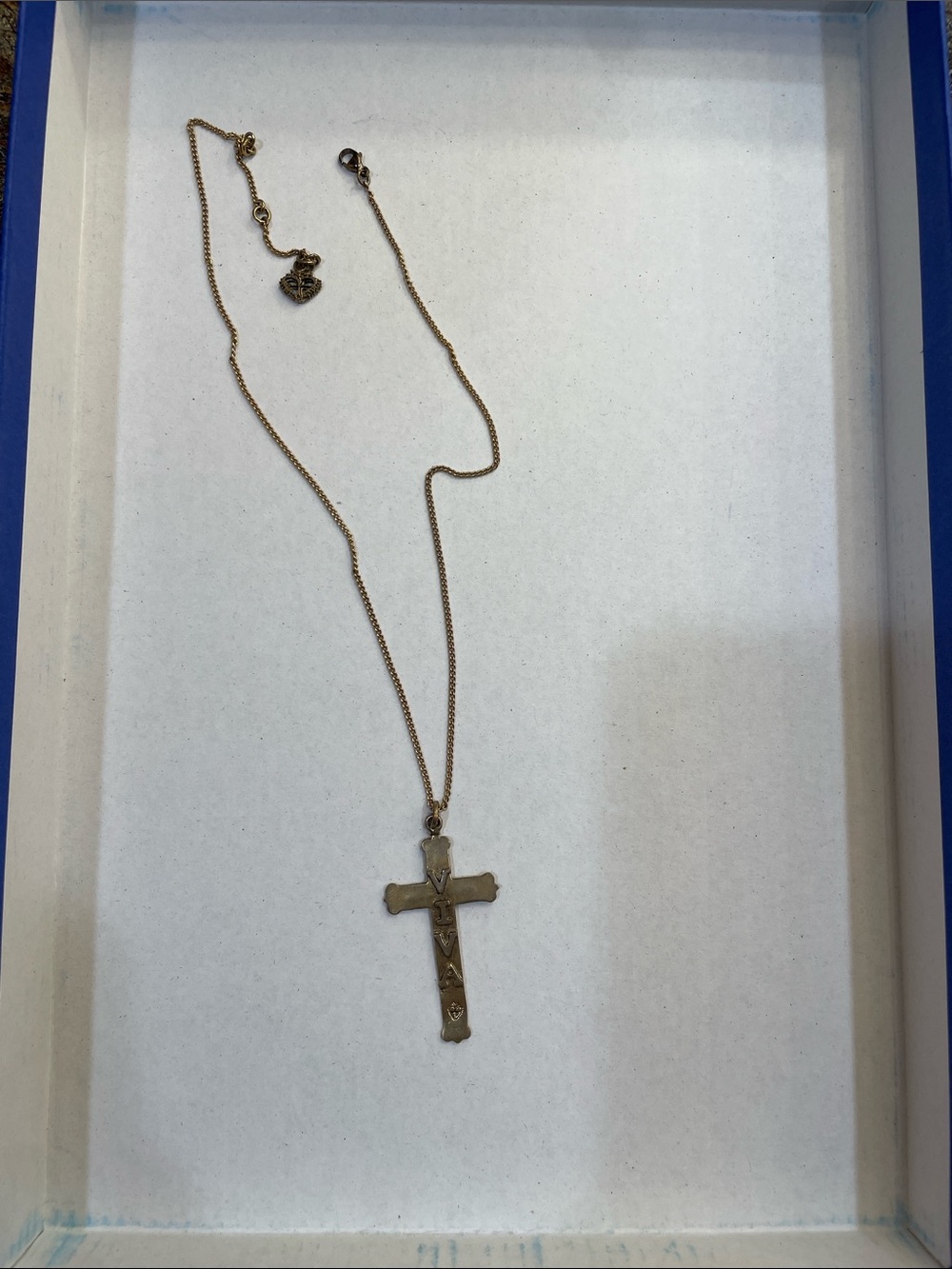Virgins Saints & Angels Gold Cross Pendant Necklace